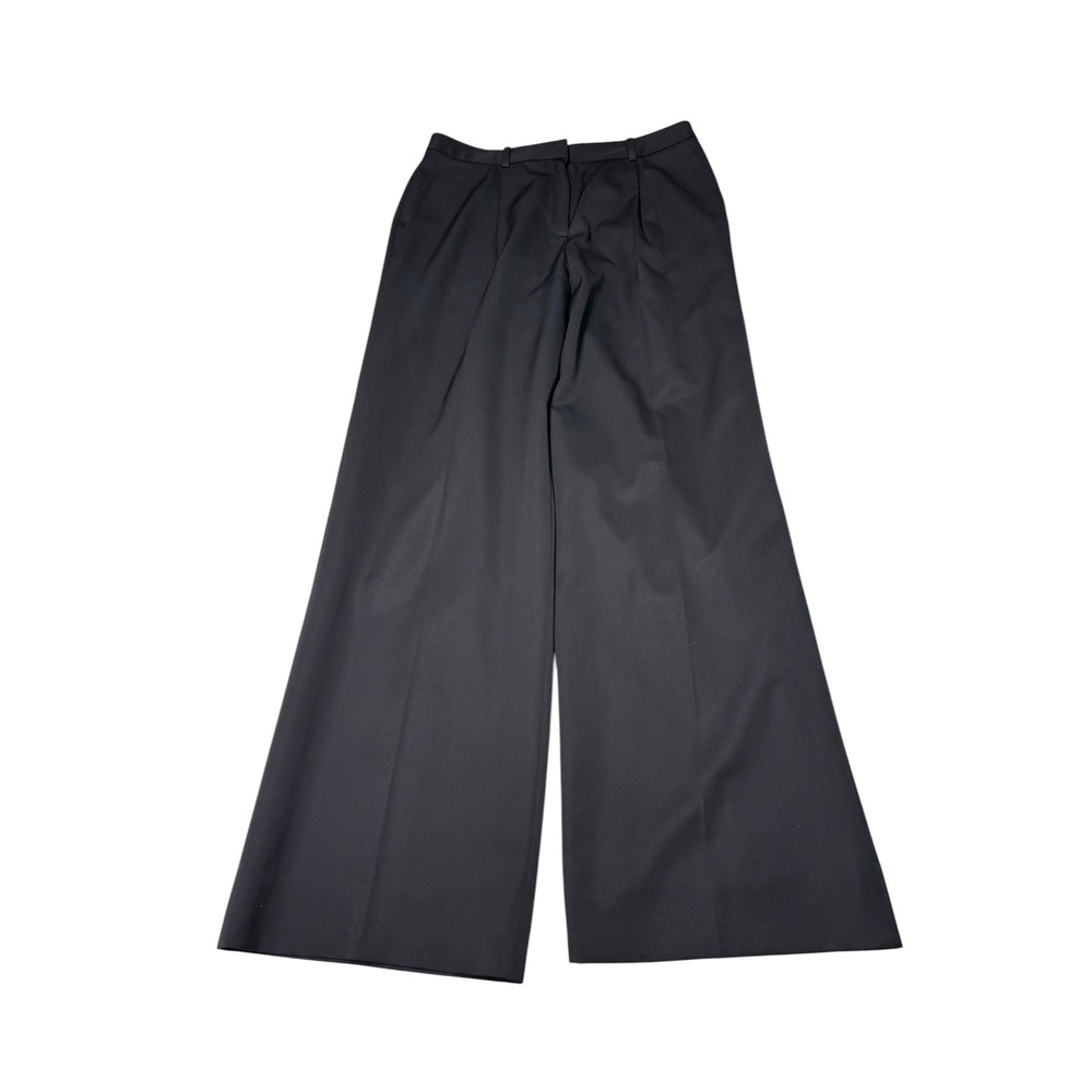 Brooks Brothers Black 100% Wool Wide Leg Pleated Dress Pants Womens 10 31X31
